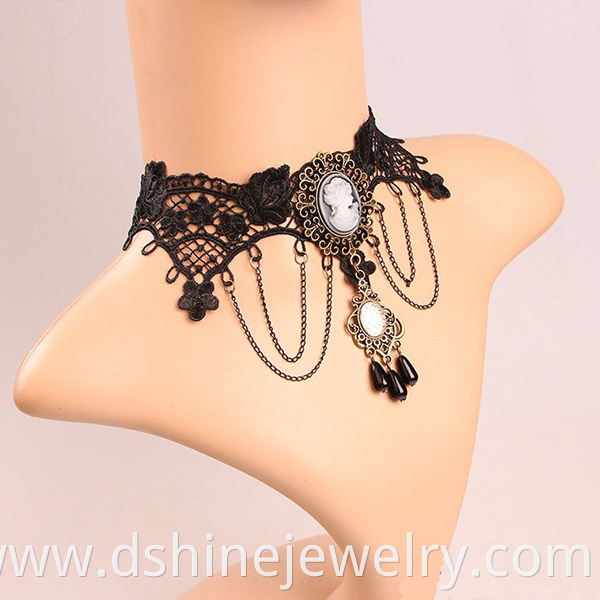 Alloy Women Vintage Lace Necklace